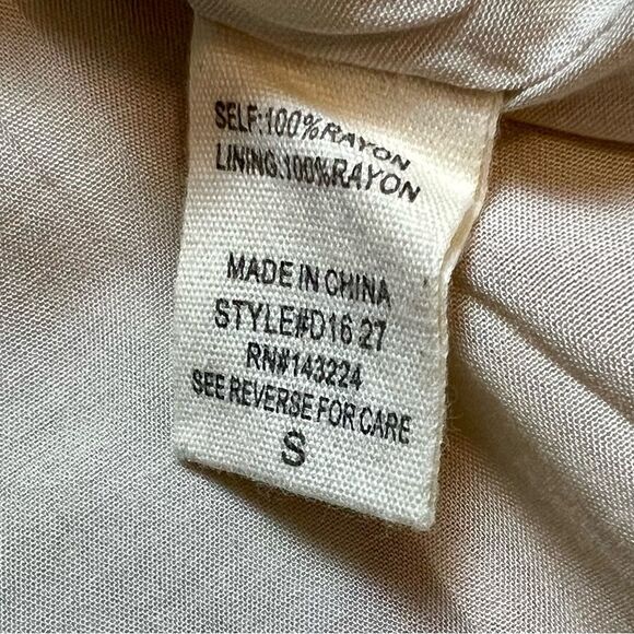 ILLA ILLA Polka Dot Button Down Mini Dress Lined Adjustable Cream Brown Small - Picture 5 of 6